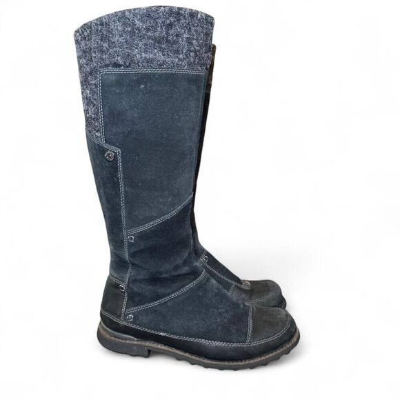 The North Face Women’s Suede Winter Boots 7.5 Black Gray Tall Zip Primaloft - Picture 2 of 8